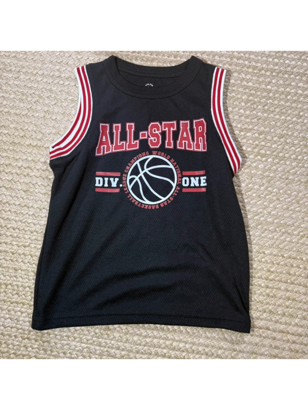 Carters Toddler Black Basketball Tank Jersey Black And Red All Star Graphic Sz 4
